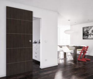 Sliding door fitting, Häfele Slido D-Line43 80M, set with running track for 1 door leaf 2