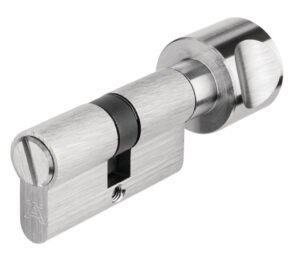 Profile cylinder, Profile cylinder for bathroom with round thumbturn